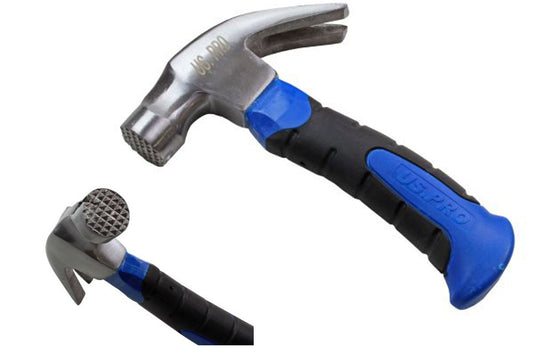US Pro Stubby Claw Hammer With Nail Starter and Non-slip Face