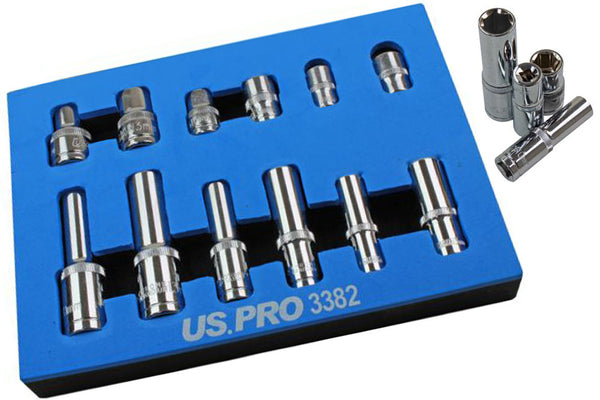 12pc 10mm and 13mm Sockets Deep Shallow 1/4 3/8 1/2inch Drives 6 point