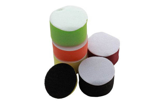 16pc 50mm 2'' Hook & Loop Flat Foam Polishing Pad Set Fine Med Coarse