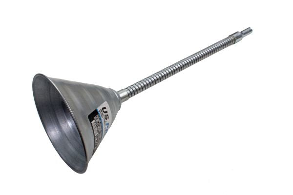 Metal Oil Funnel 150mm With 335mm Long Flexi Pipe Spout Cars Automotive US Pro