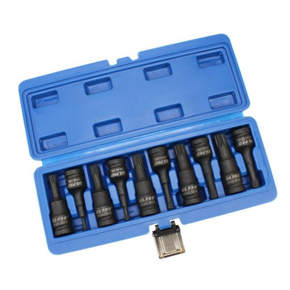 Impact Spline Bit Sockets 10pc 1/2 Inch Drive Triple Square Socket M5 - M18
