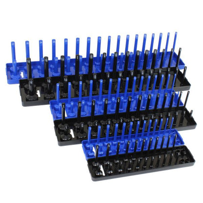 6pc Socket Rail Tray Rack Metric SAE 1/2'' 3/8'' 1/4''  Storage Organiser Imperial