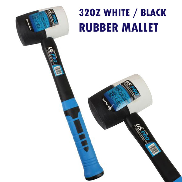 32oz Black/White Rubber Mallet Non Marking Hammer Face US Pro