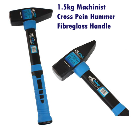 1.5kg Machinist Cross Pein Hammer Fibreglass Handle Metal Work US Pro