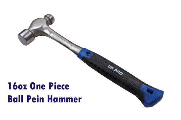 16oz One-Piece Ball Pein Hammer All Steel US Pro