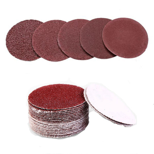 100 Pc 2'' 50mm Hook/Loop DA Sanding Grinding Abrasive Pad Mixed Grit Discs