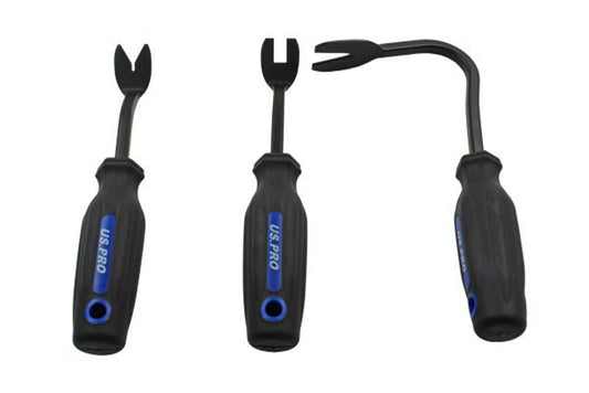 US Pro 3PC Car Door Interior Upholstery Panel Trim Clip Remover Set U V Slot Bent