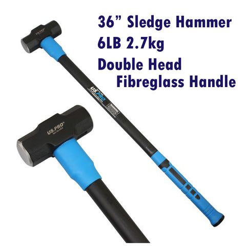 US Pro 6lbs 3ft Sledge Hammer 2.7kg Fibreglass Handle 36 inch