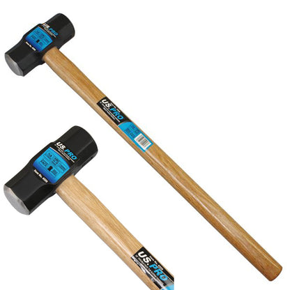 US Pro 28'' 7lb Sledge Hammer 3.15kg Double Face Beech Wood Handle Lump