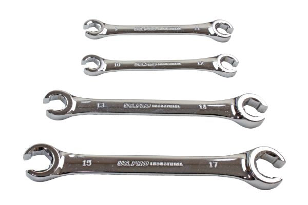 US PRO 4pc Flare Nut Spanner Set Brake Fuel Pipe Wrench 9mm-15mm INDUSTRIAL Tray