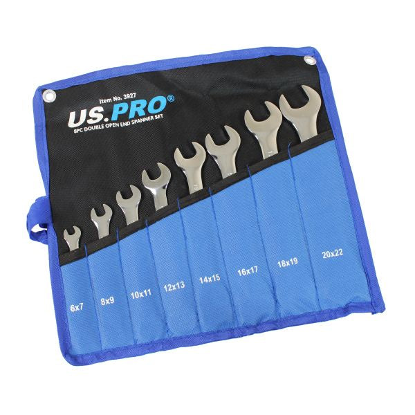 US PRO 8pc Double Open End Spanner Wrench Set Spanners 6 - 22mm