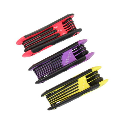 US Pro 3pc Folding Key Set Star Torx, Metric and Imperial Hex SAE Allen