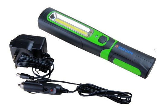 BERGEN COB INSPECTION LIGHT & LED TORCH Super Bright Rechargeable Mag-bender Body