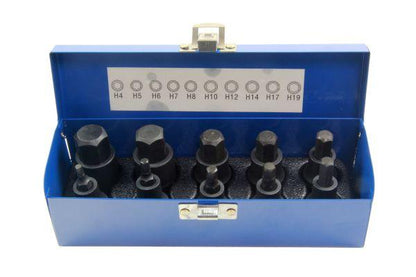 US PRO 10pc IMPACT HEX BIT SOCKET SET 1/2'' Drive 4mm to 19mm allen key B1366
