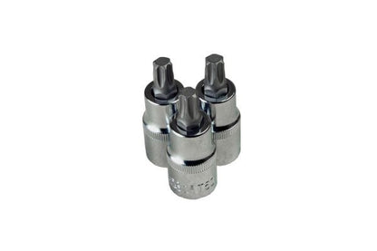 Bergen 3pc 1/2"Dr T50 Torx Star Male Bit Sockets TRX-Star B1191