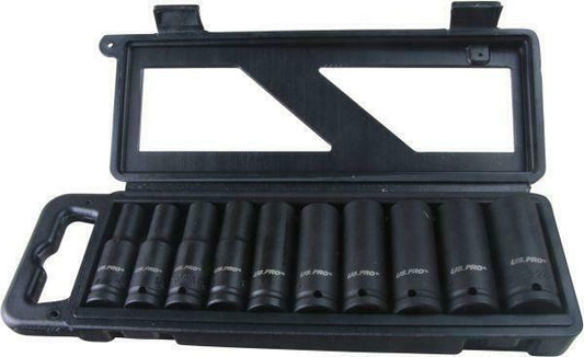US PRO 10pc 1/2 dr EUROPEAN DIN deep impact sockets metric B1343