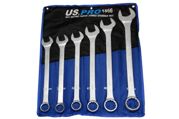 US PRO 6 piece Super Jumbo Combination Spanner Set Wrench 33-50mm B1865