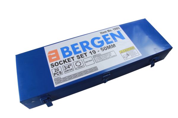 Bergen 20pc 3/4" DR 6 point Socket Wrench Set (19 - 50mm) B1093