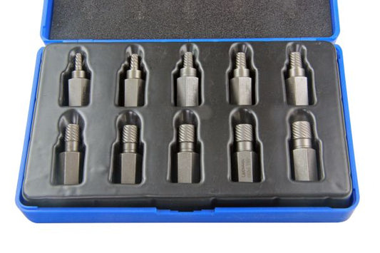 US PRO 10pc Hex head multi-spline extractors, removes broken studs etc B2622