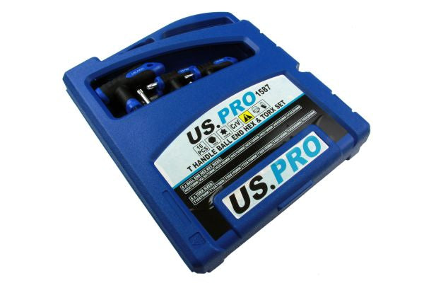 US PRO 16pc T Handle Hex Ball & Torx Set TRX-STAR 2-10mm, T10-50 B1587