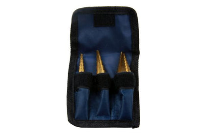 US PRO 3pc Titanium Coated HSS Step Drill Bit Set, Cone Drills B2603