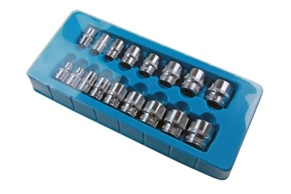 US PRO 17pc 3/8"Dr Shallow Sockets 6 point Hex 8-24mm B1389