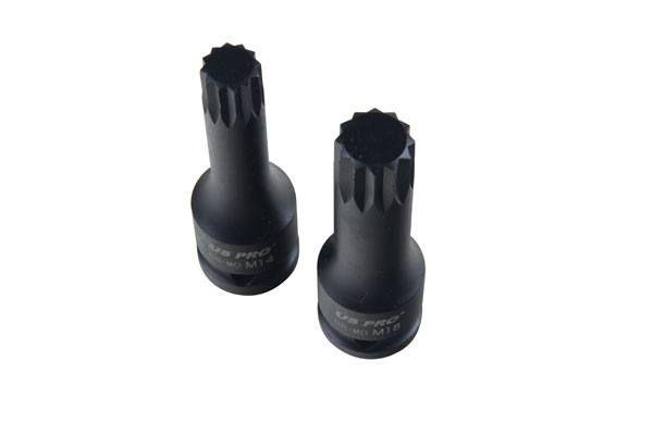 Us Pro by Bergen 8pc 1/2'' Impact spline Socket Bit Set M5-M18 Bits Cr-Mo 80mm length B1401