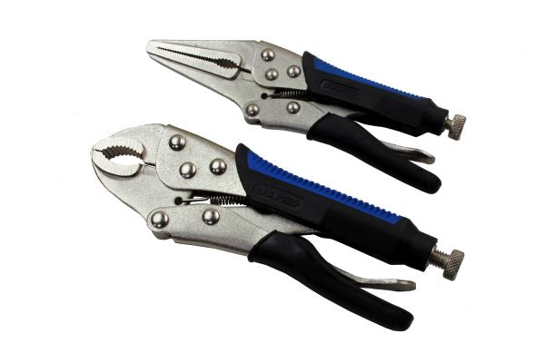 US PRO 4pc LOCKING PLIERS SET Mole Grips, Long Nose, Curved Jaw B1827 with grips