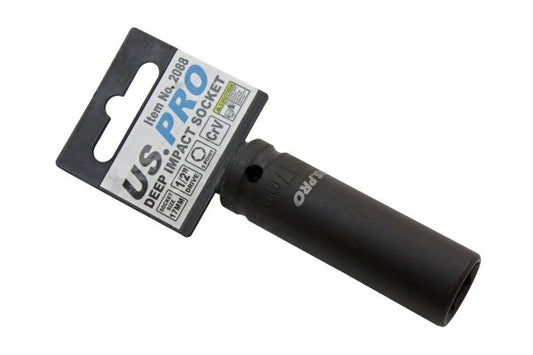 US PRO 17mm Deep Impact Socket 1/2"Drive 6 sided Hex B2088