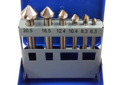 US PRO 6pc TAPERED COUNTERSINK DRILL SET HSS B2638 6.3-20.5mm