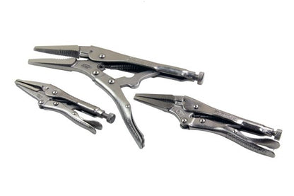 Vorlux 3pc Long Nose Locking Pliers Set 5" 7" 10" Clamp Mole Grips B1787