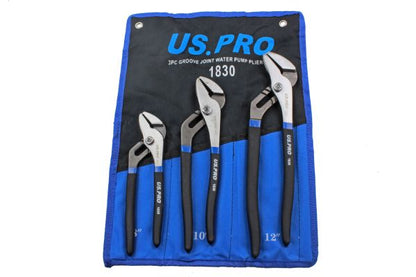 US Pro 3pc WATERPUMP Pipe Wrench Pliers Grips Water Pump Set B1830 200, 250, 300mm