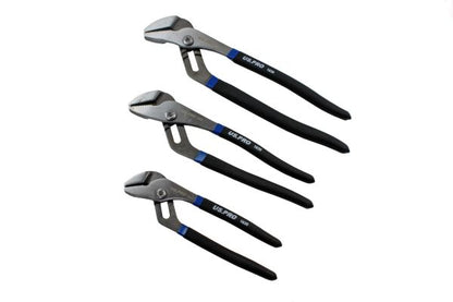 US Pro 3pc WATERPUMP Pipe Wrench Pliers Grips Water Pump Set B1830 200, 250, 300mm