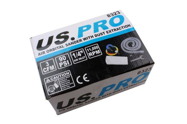 US Pro 6" AIR DUST-FREE DA Random ORBITAL SANDER VACUUM, inc pad + Pipe B8323