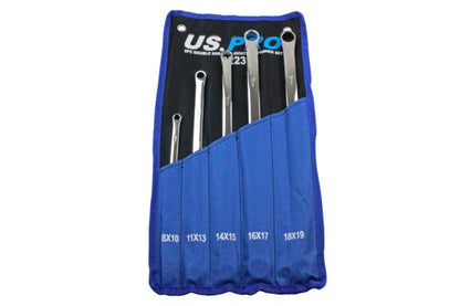 US Pro 5pc Extra Long Flat Gearbox Spanners Aviation Ring Wrenches 8-19mm B3223