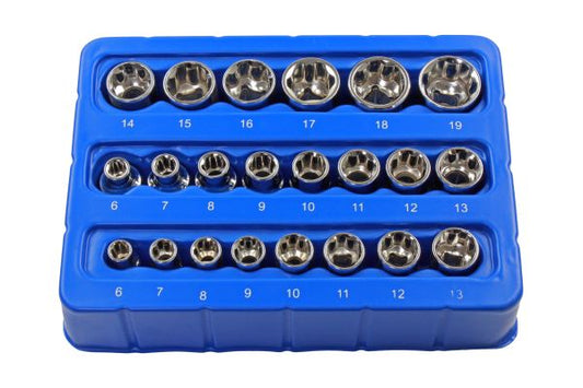 US Pro 22pc Superlock 3/8 and 1/4 Shallow Socket Set rusted worn fixings B1398