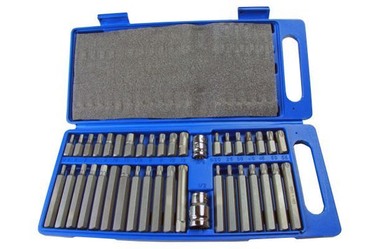 US PRO 40pc HEX, SPLINE and TORX Star-TRX BIT SET 3/8" & 1/2" B2200