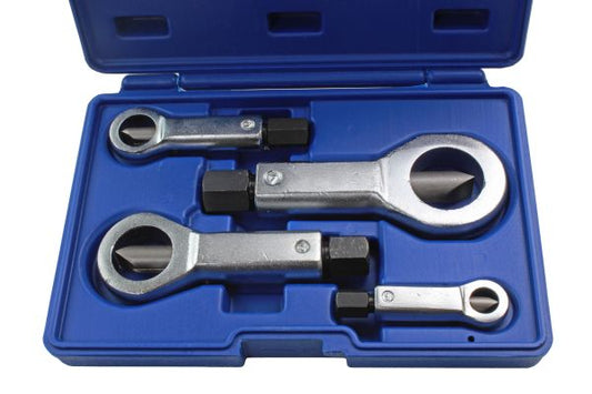 US Pro 4pc Nut Splitter Cracker Set, Tool to Remove Broken Corroded Split Stuck Damaged Nuts 9-36mm