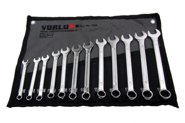 Vorlux 12pc Combination Spanner Set 8 - 19mm Ring and Open End B1986