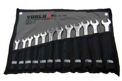 Vorlux 12pc Combination Spanner Set 8 - 19mm Ring and Open End B1986