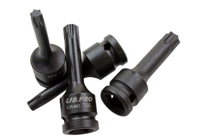 US Pro by Bergen 8pc 1/2 Impact Torx TRX-Star Socket Bit Set T30-T80 Cr-Mo 80mm long B3315
