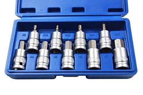 US Pro 9PC 1/2 DR METRIC HEX BIT SOCKETS  B3383