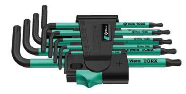 Franklin Tools Wera 9pce Tamper Torx Wrench Set AW4334