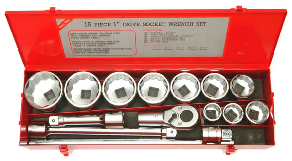 Franklin Tools 15pc Socket Set 1" dr 36-80mm FT1015