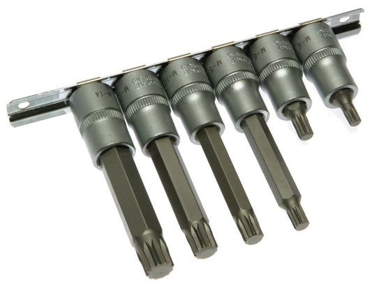 Franklin Tools 6pc Spline Bit Sockets on Rail 1/2"dr TA562