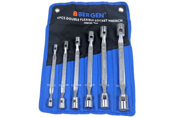 Bergen 6pc Flexi Head Flexible Socket Wrenches Spanners B1860